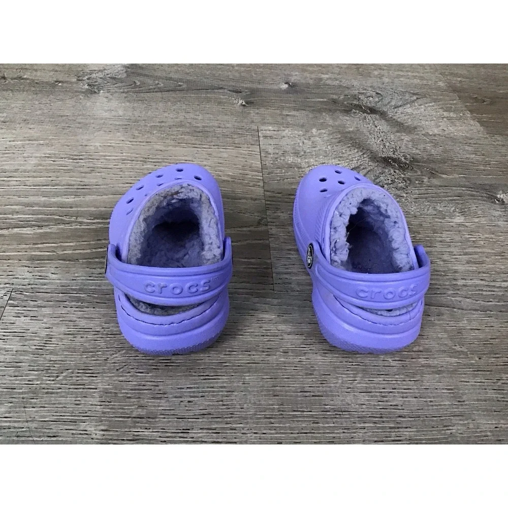 Crocs Unisex Kid's Size C4 Classic Lined Clog Lilac - US Kid's Slip On Shoes